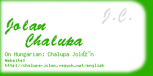 jolan chalupa business card